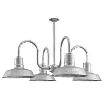 Von Braun 4-Light Chandelier, 975-Galvanized