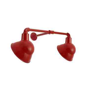 Dual Arm Emblem Sign Light, 10" Shades, 400-Barn Red