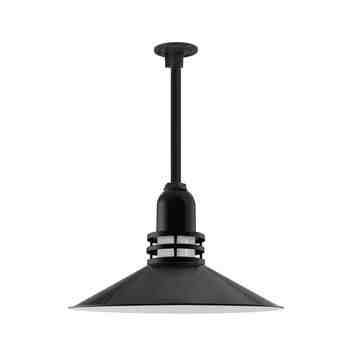 18" Cherokee, 100-Black, FST-Frosted Glass, Heavy Duty Stem Mount Canopy