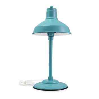 Dino Retro Desk Lamp, 12" Shade, 390-Teal, 12" Stem, Standard White Cord