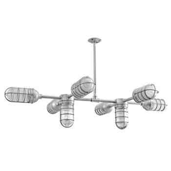 Mercury LED, 975-Galvanized, CGG-Standard Cast Guard, FR-Frosted Glass