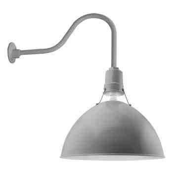 18" Wilcox Uplight, 800-Industrial Grey, G24 Gooseneck Arm