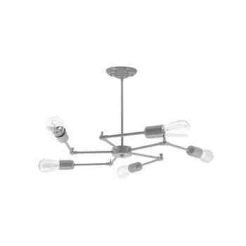 Ellis Adjustable Arm Chandelier, 800-Industrial Grey, Nostalgic Edison 1890 Era Bulbs