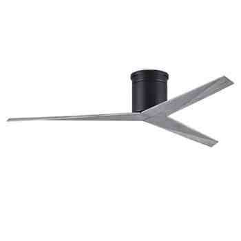 Astra Flush Mount Ceiling Fan, Matte Black with Barn Wood Blades