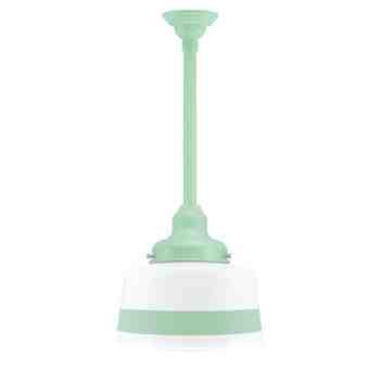 Drum Stem Mount, 311-Jadite, Opaque Glass, Single Painted Band, 311-Jadite, Mounting in 311-Jadite