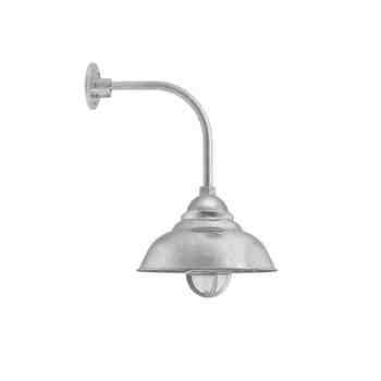 12" Chicago LED, 975-Galvanized, TGG-Heavy Duty Cast Guard, FST-Frosted Glass, G13 Gooseneck Arm