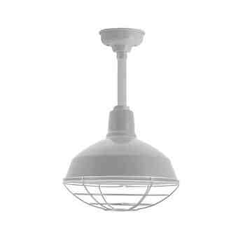 14" Dino LED, 800-Industrial Grey, Wire Cage, 975-Galvanized