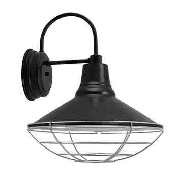 16" Aero LED Wall Sconce, 100-Black, Wire Cage, 975-Galvanized
