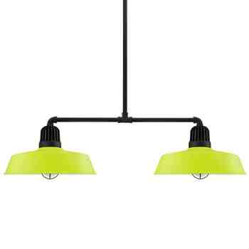 20" Scrimmage, 380-Chartreuse, Heat Sink in 100-Black, 18" Arms & Mounting in 100-Black, WGG-Wire Guard in 100-Black, CLR-Clear Glass