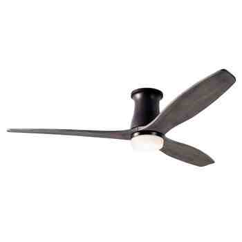 Arbor Flush DC Ceiling Fan, Dark Bronze, Graywash Blades, 17W LED Light