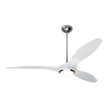 IC/Brisa DC Ceiling Fan, Bright Nickel/Translucent, 17W LED Light