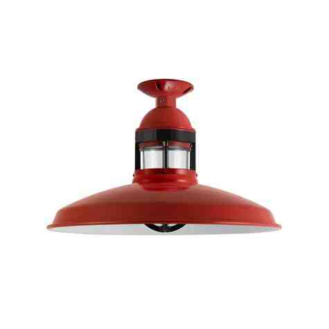 14" Brisbane, 400-Barn Red, Guard in 100-Black, CLR-Clear Glass